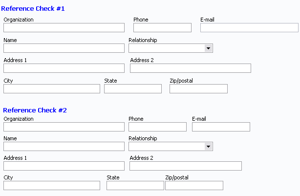 Sample custom application with multiple reference checks